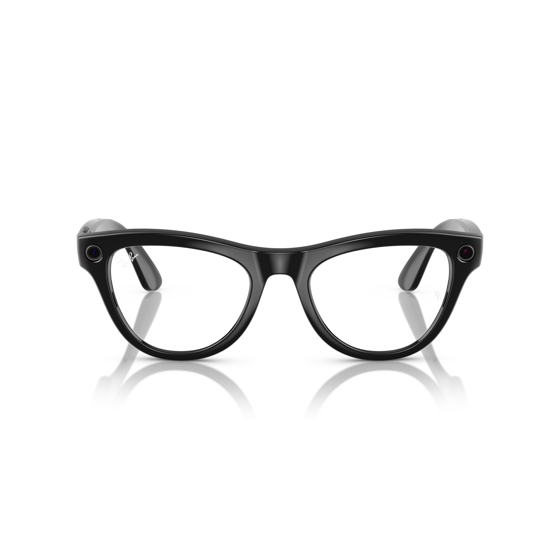 Ray-Ban Meta Skyler Shiny Black Cat Eye Smart Glasses with AI Tech Transition Lenses