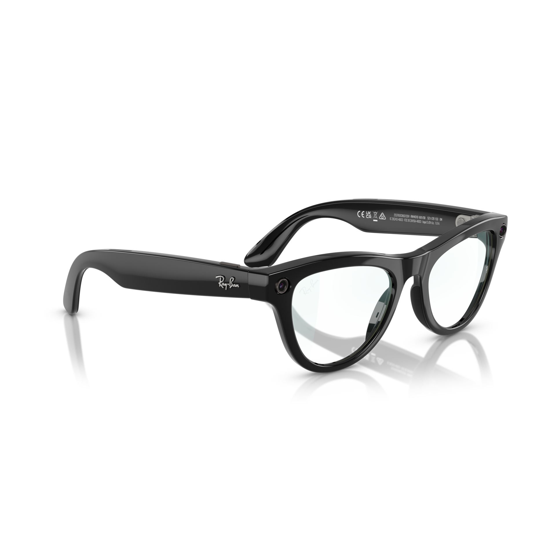 Ray-Ban Meta Skyler Shiny Black Cat Eye Smart Glasses with Blue Light Filter