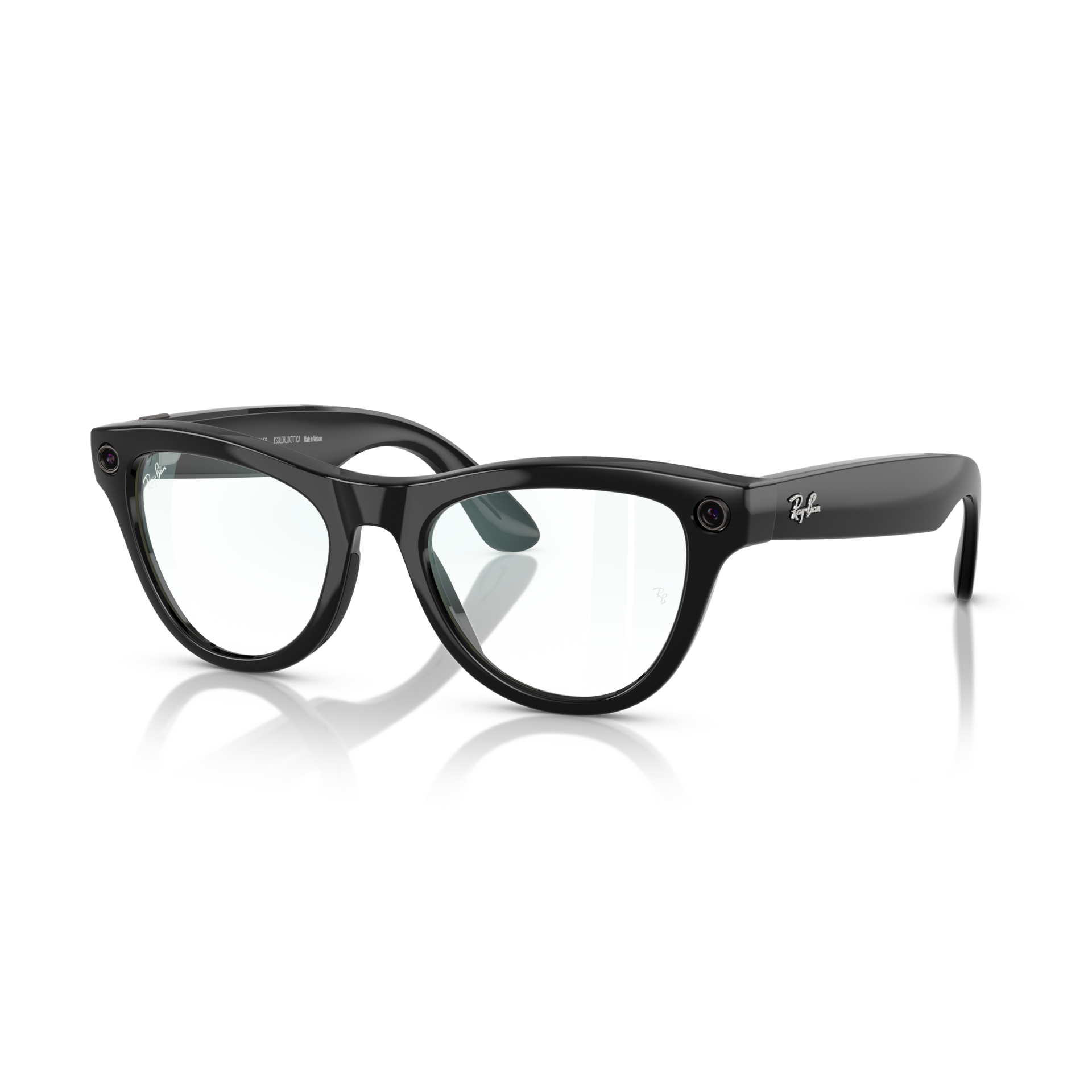 Ray-Ban Meta Skyler Shiny Black Cat Eye Smart Glasses with Blue Light Filter