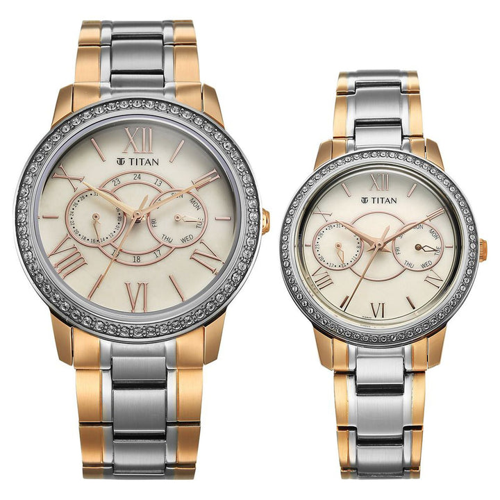 Titan Royal Bandhan 100022778KM02 Pink Dial Couple Watch