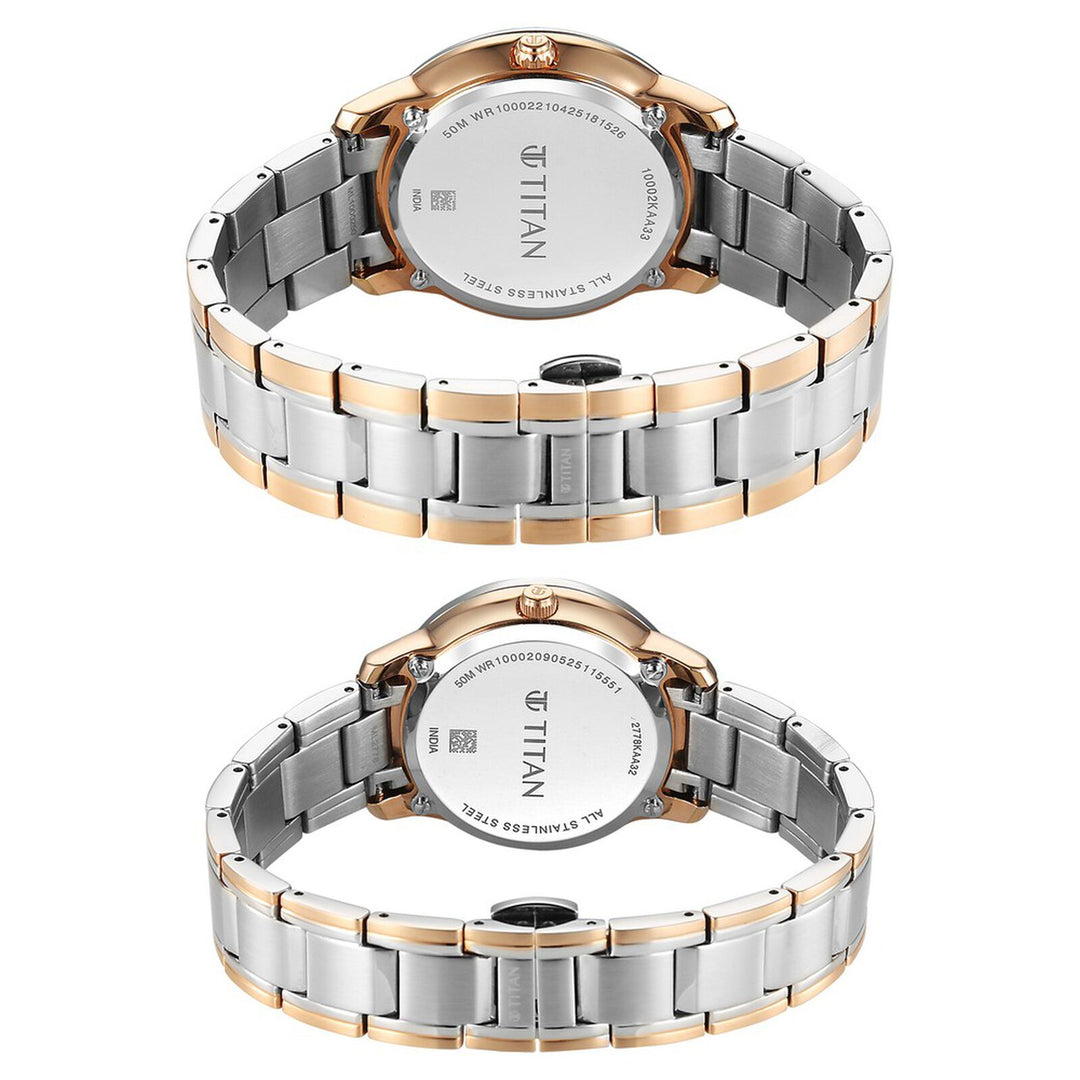 Titan Royal Bandhan 100022778KM02 Pink Dial Couple Watch