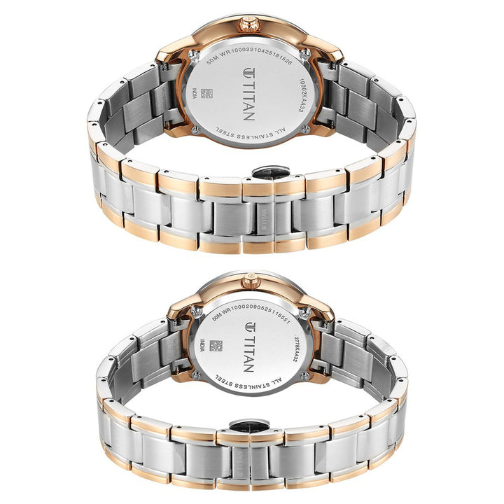 Titan Royal Bandhan 100022778KM02 Pink Dial Couple Watch