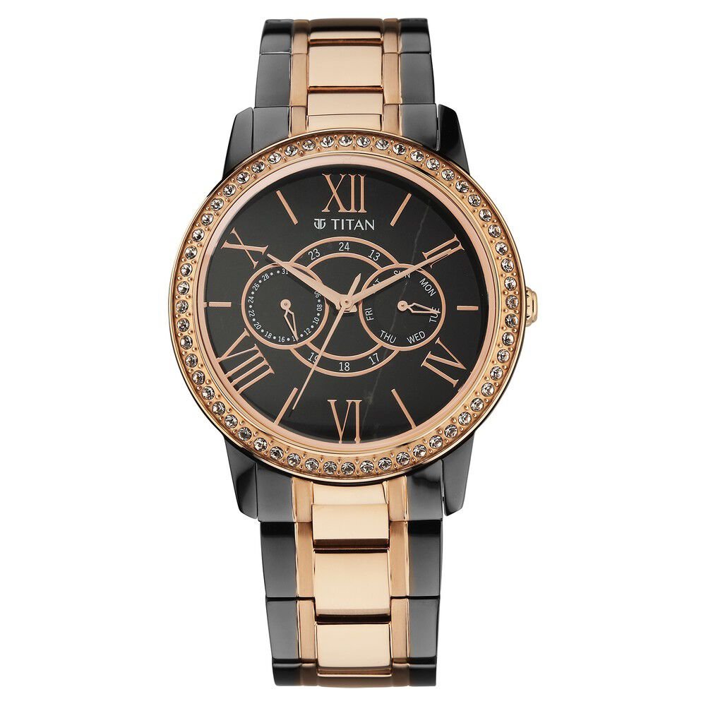 Titan Royale Quartz Multifunction Marble Dial Dual - Tone Stainless Steel Strap Watch for Men - The Watch Factory ®