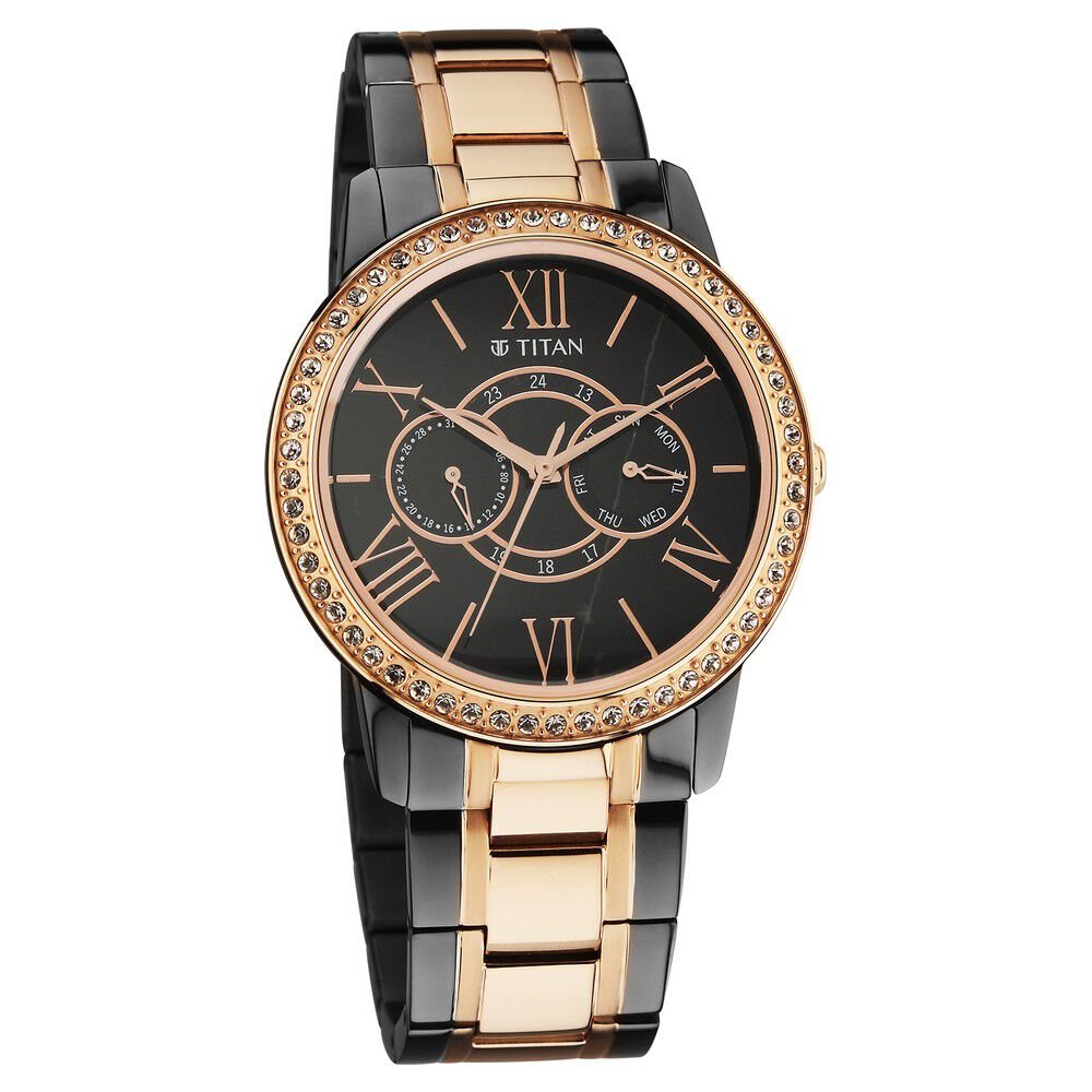 Titan Royale Quartz Multifunction Marble Dial Dual - Tone Stainless Steel Strap Watch for Men - The Watch Factory ®