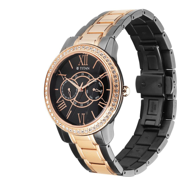 Titan Royale Quartz Multifunction Marble Dial Dual - Tone Stainless Steel Strap Watch for Men - The Watch Factory ®