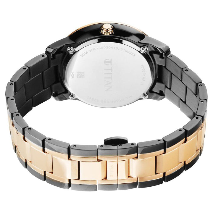 Titan Royale Quartz Multifunction Marble Dial Dual - Tone Stainless Steel Strap Watch for Men - The Watch Factory ®