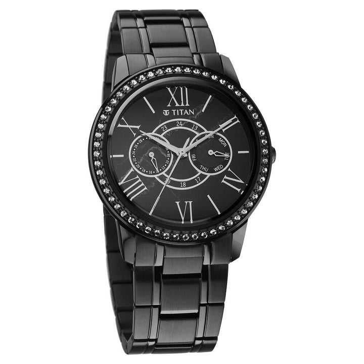 Titan Royale Quartz Multifunction Marble Dial Stainless Steel Strap Watch for Men - The Watch Factory ®