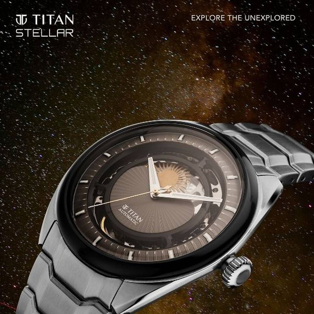 Titan Caelum Multilayered Sun-Moon Dial in Plaster Brown - Stellar Edition 10011KM01