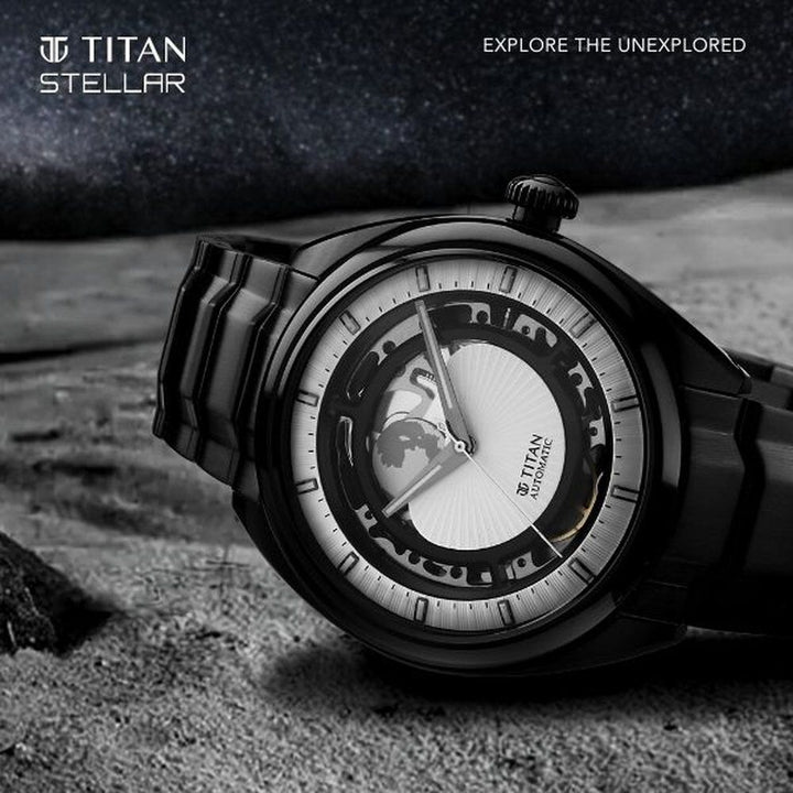 Titan Caelum Multilayered Sun-Moon Dial in Ivory White - Stellar Edition 10011NM02