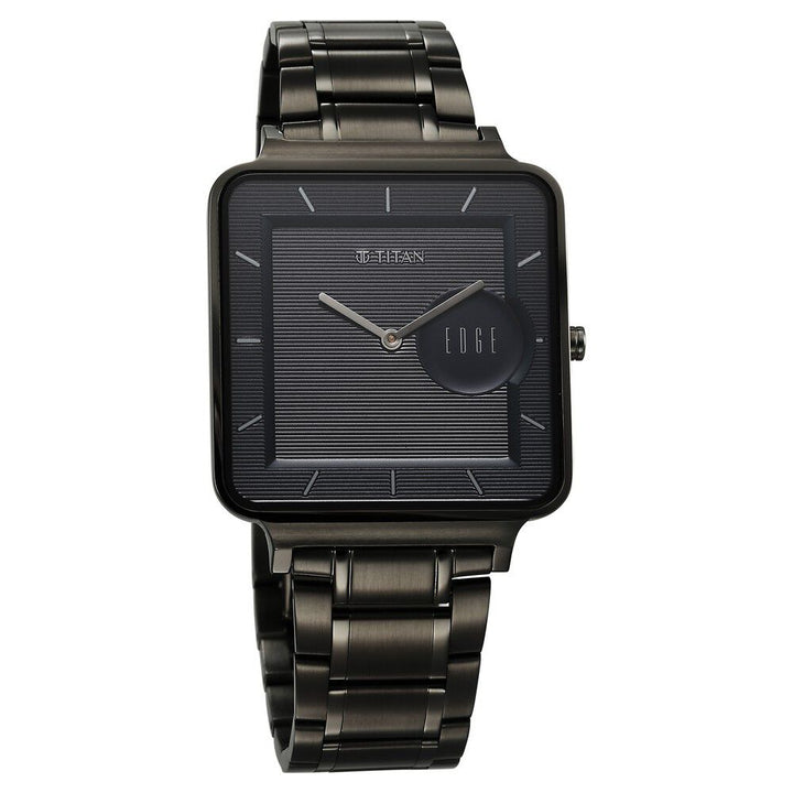 Titan Edge Quad Quartz Analog Blue Dial With Grey Stainless Steel Strap Watch For Men - The Watch Factory ®