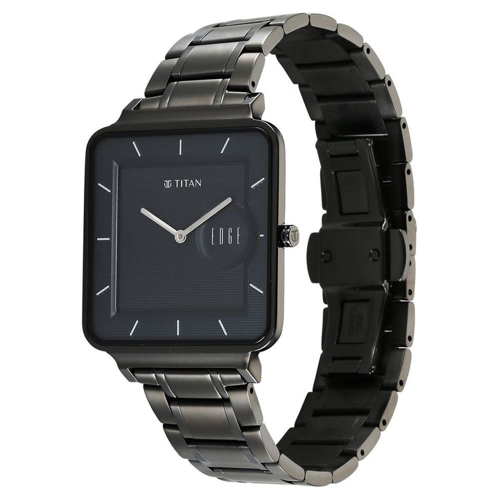 Titan Edge Quad Slim Stainless Steel Rose Gold Dial Analog Watch for Men 10017QM01