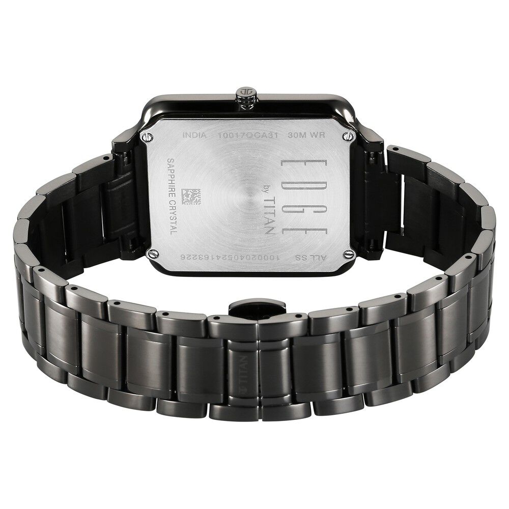 Titan Edge Quad Slim Stainless Steel Rose Gold Dial Analog Watch for Men 10017QM01