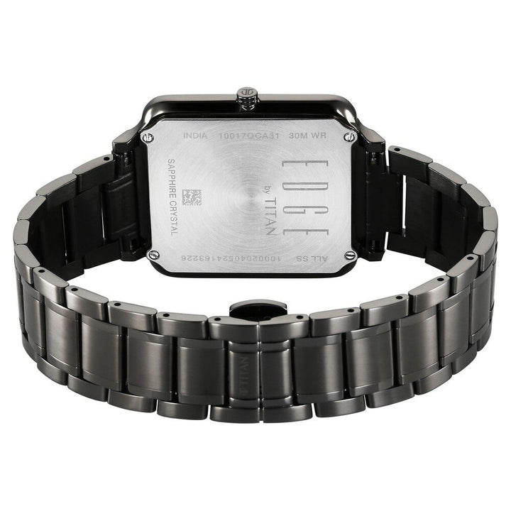 Titan Edge Quad Quartz Analog Blue Dial With Grey Stainless Steel Strap Watch For Men - The Watch Factory ®