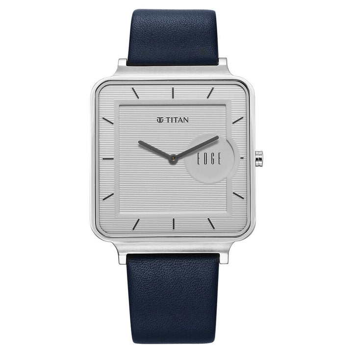 Titan Edge Slim Leather Strap White Dial Analog Watch for Men 10017SL01