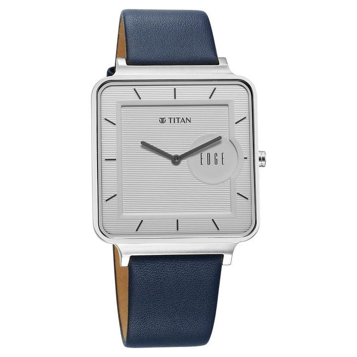 Titan Edge Slim Leather Strap White Dial Analog Watch for Men 10017SL01