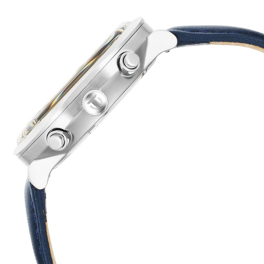 Titan Timeless Treasures Quartz Analog Dual Time Blue Dial With Blue Color Leather Strap Watch For Men - The Watch Factory ®