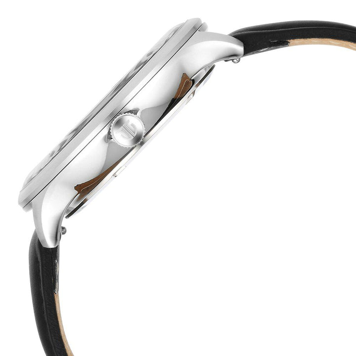 Titan Timeless Treasures Quartz Analog with Date White Dial With Black Color Leather Strap Watch For Men 10023SL05