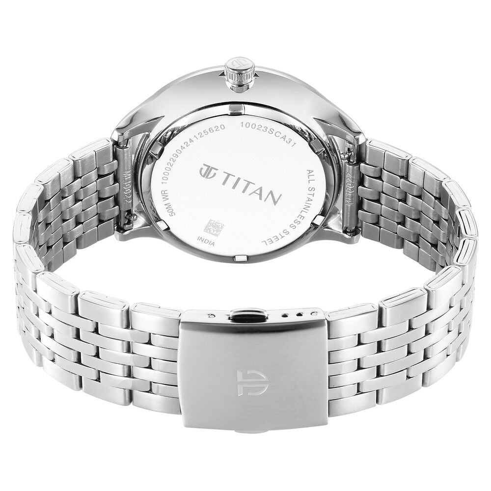 Titan Timeless Treasures Quartz Analog with Date Pink Dial With Silver Color Stainless Steel Strap Watch For Men - The Watch Factory ®