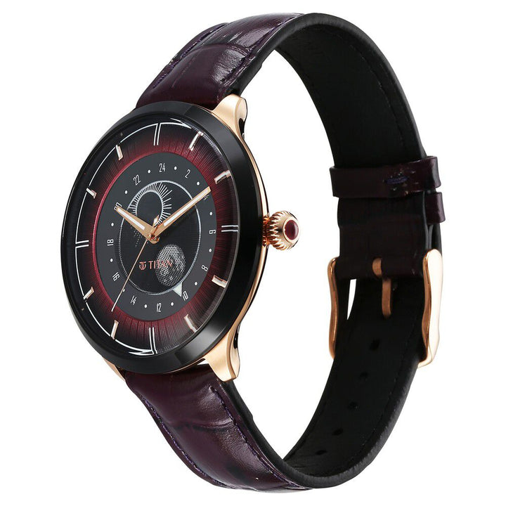 Titan Caleum Sun Moon Phase in Scarlet Red - Stellar Edition 10028KL01