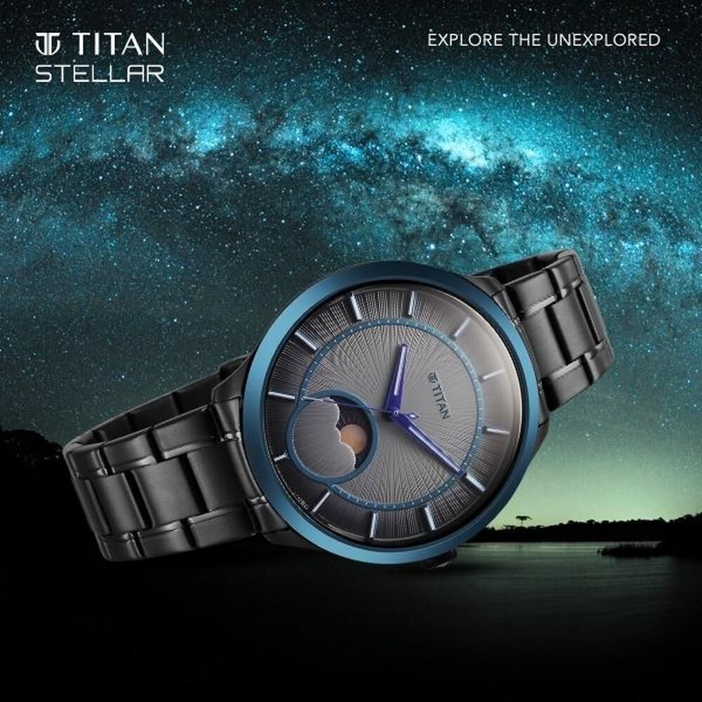 Titan Caelum Sun Moon Sub-Dial in Gunmetal Grey - Stellar Edition 10028KM01