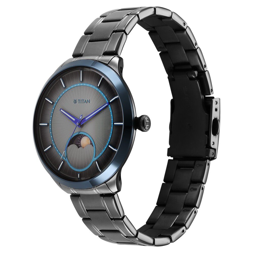 Titan Caelum Sun Moon Sub-Dial in Gunmetal Grey - Stellar Edition 10028KM01