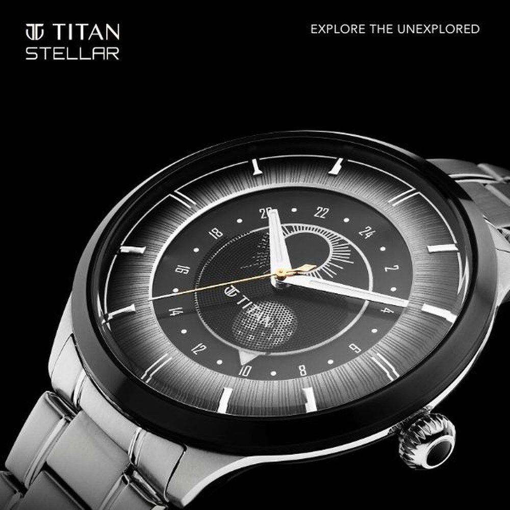 Titan Luna Sun Moon Phase in Frost Grey - Stellar Edition 10028KM02