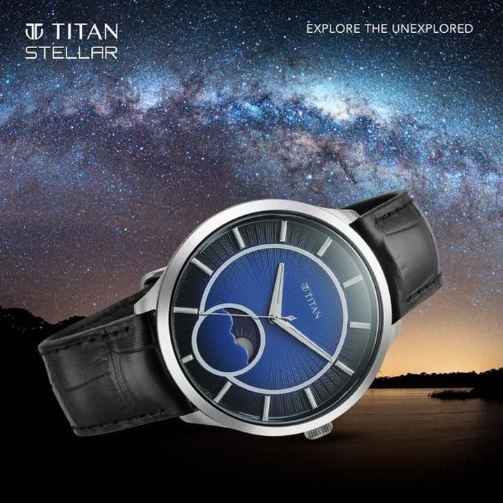 Titan Caelum Sun Moon Sub-Dial in Cobalt Blue - Stellar Edition 10028SL01