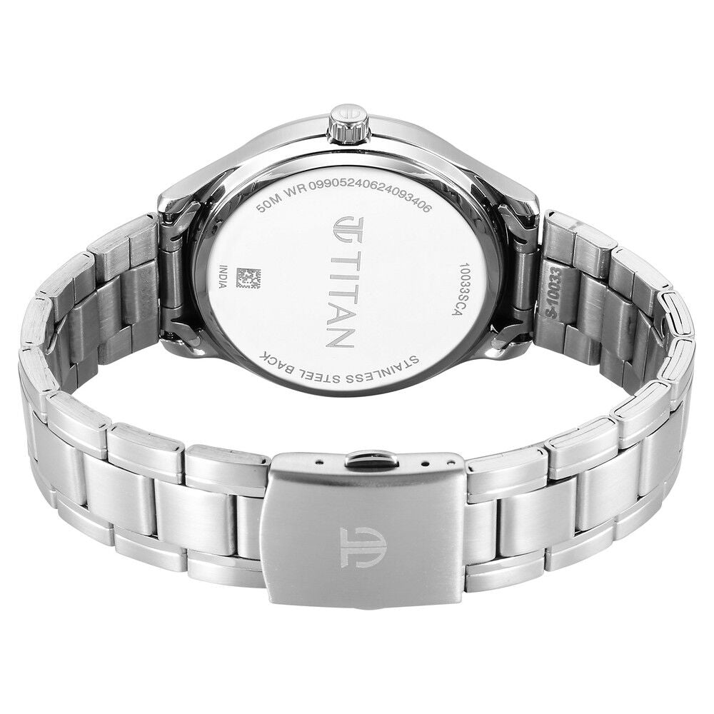 Titan Palette Of Time Quartz Analog with Date Orange Dial Stainless Steel Strap Watch For Men - The Watch Factory ®