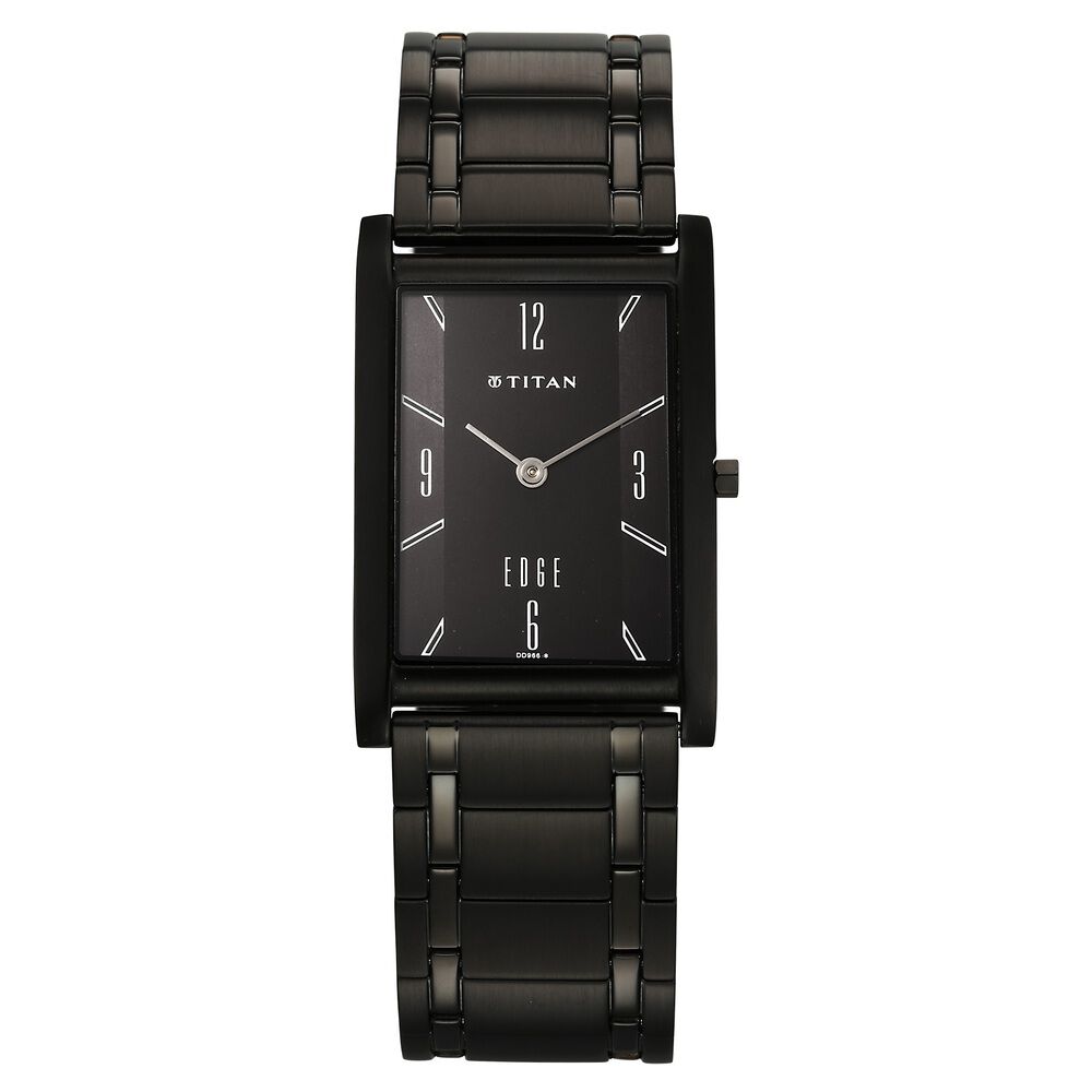 Titan Edge Black Dial Analog Stainless Steel Strap Watch for Men - The Watch Factory ®