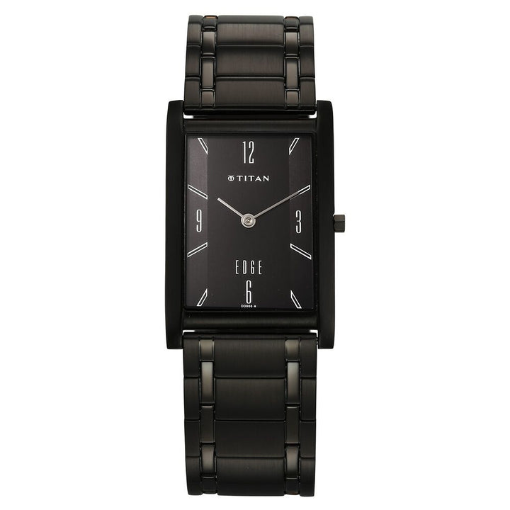 Titan Edge Black Dial Analog Stainless Steel Strap Watch for Men - The Watch Factory ®