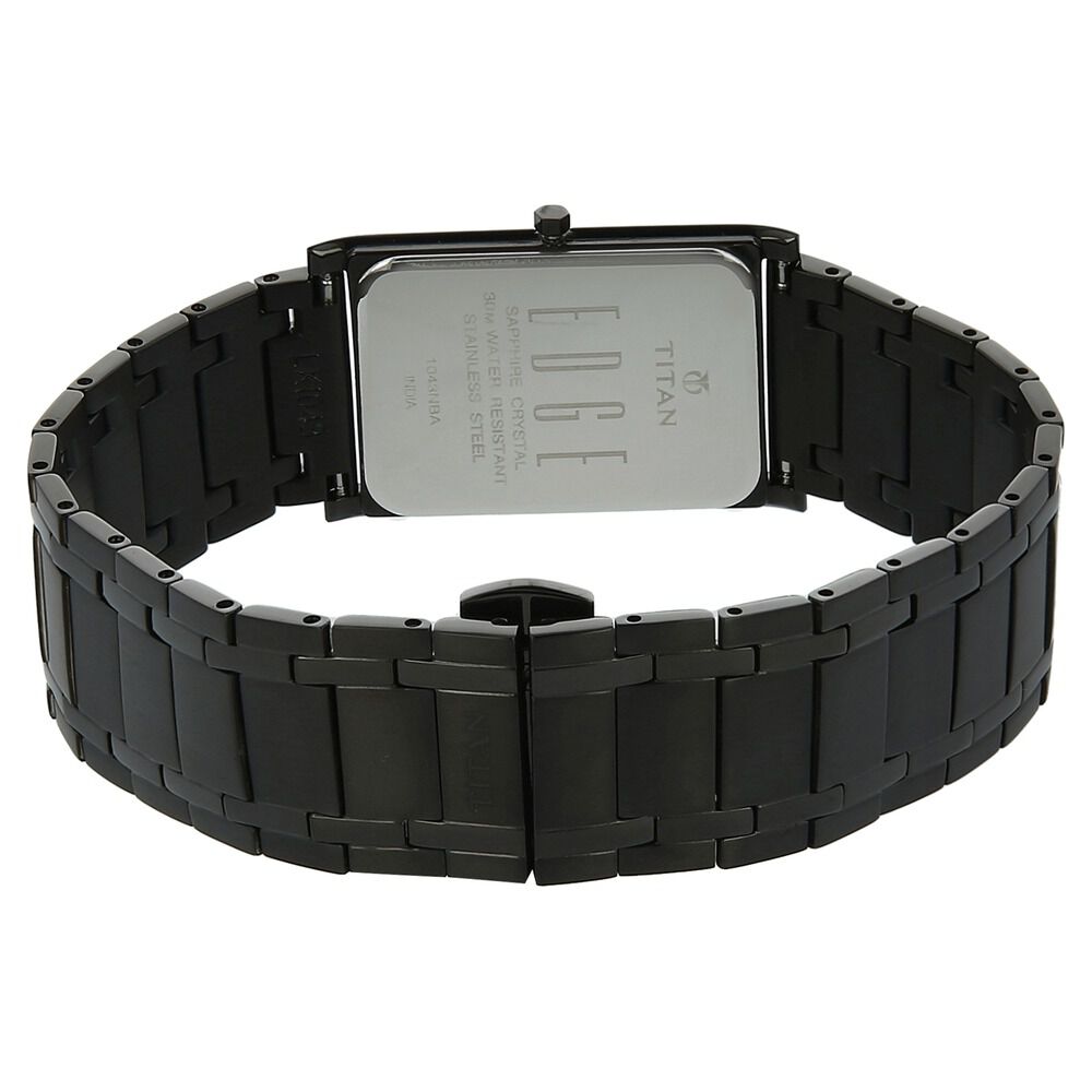Titan Edge Slim Stainless Steel Strap Black Dial Analog Watch for Men NS1043NM01