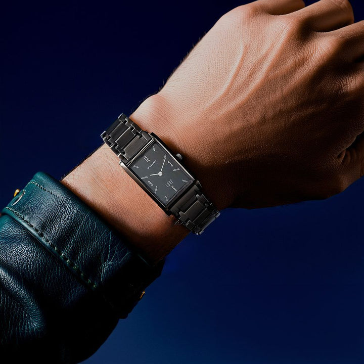 Titan Edge Black Dial Analog Stainless Steel Strap Watch for Men - The Watch Factory ®