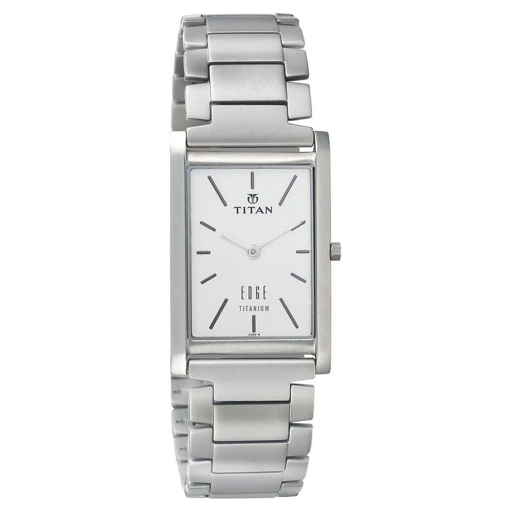 Titan Edge White Dial Analog Titanium Strap watch for Men-1043TM01