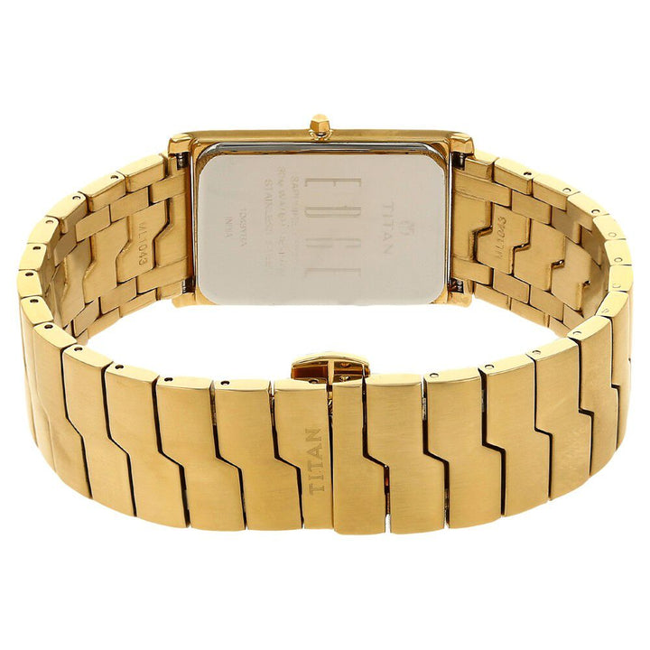 Titan Edge Quartz Analog Silver Dial Golden Stainless Steel Strap Watch For Men - The Watch Factory ®
