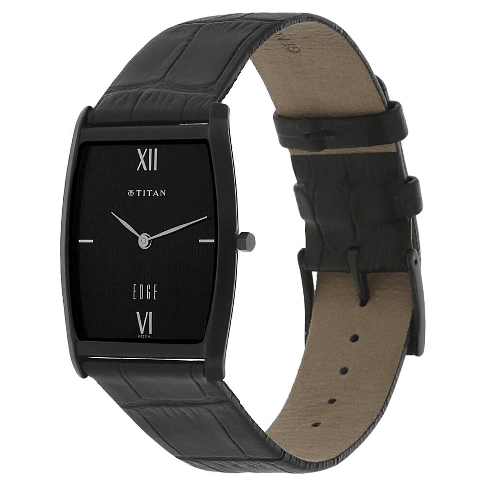 Titan Quartz Analog Black Dial Leather Strap Watch for Men - The Watch Factory ®