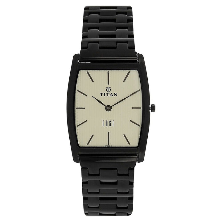 Titan Quartz Analog Champagne Dial Stainless Steel Strap Watch for Men-NH1044NM02A