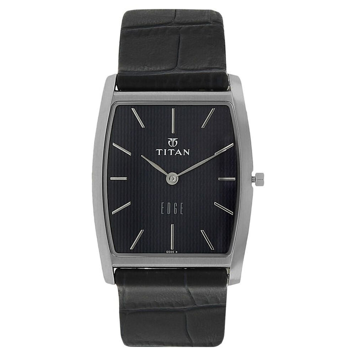 Titan Quartz Analog Blue Dial Leather Strap Watch for Men-NH1044SL02