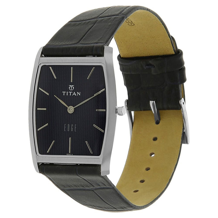 Titan Quartz Analog Blue Dial Leather Strap Watch for Men-NH1044SL02