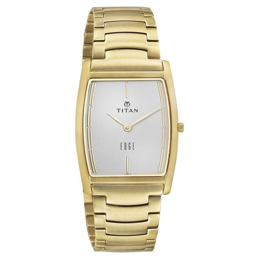 Titan Yellow Dial Stainless Steel Strap watch for Men NG1044YM01