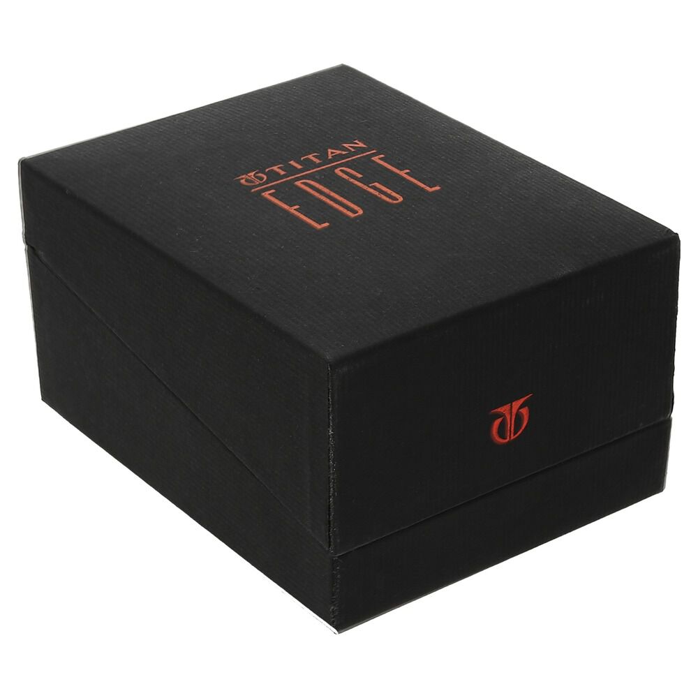 Titan Edge Quartz Analog Champagne Dial Stainless Steel Strap Watch for Men NS1044YM02