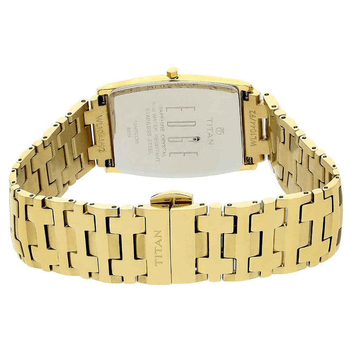 Titan Quartz Analog Champagne Dial Stainless Steel Strap Watch for Men NS1044YM07