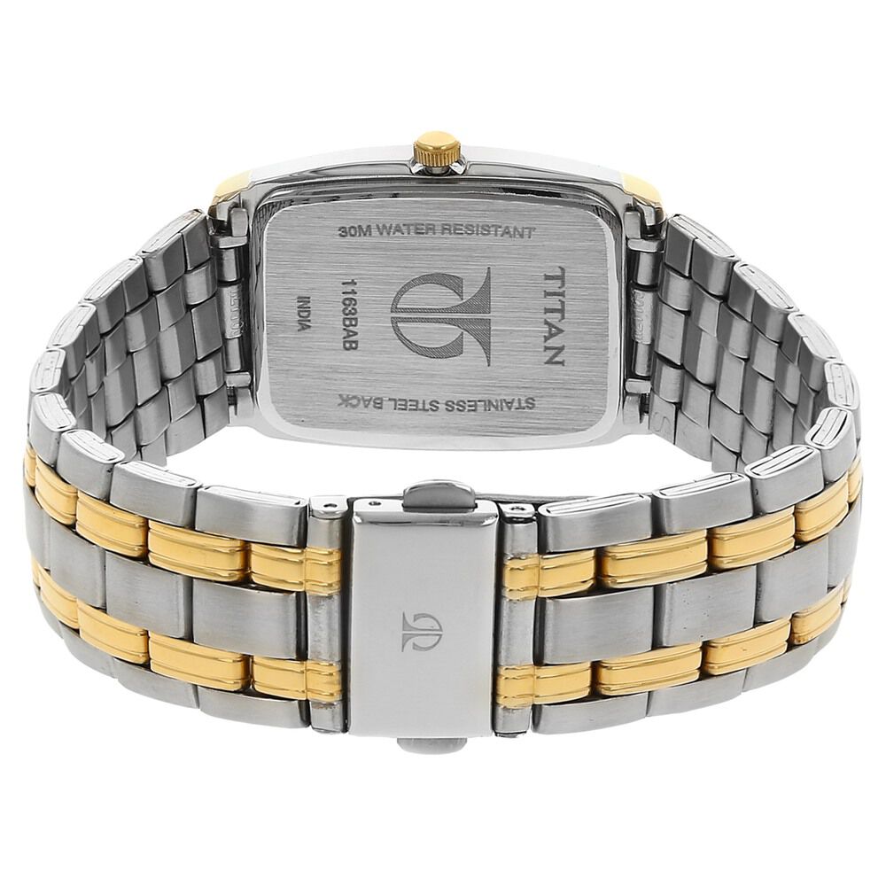 Titan Silver Dial Analog with Date Stainless Steel Strap watch for Men NP1163BM01