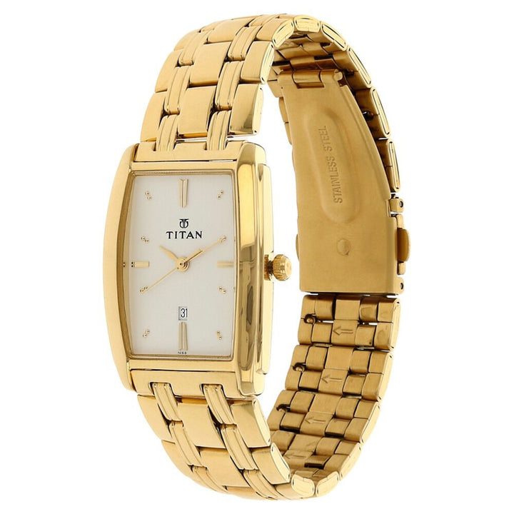 Titan Regalia White Dial Analog with Date Metal Strap watch for Men NR1163YM01