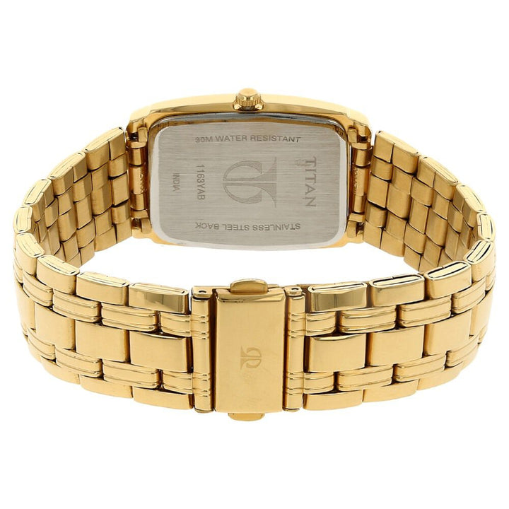 Titan Quartz Analog with Date Champagne Dial Stainless Steel Strap Watch for Men NR1163YM02