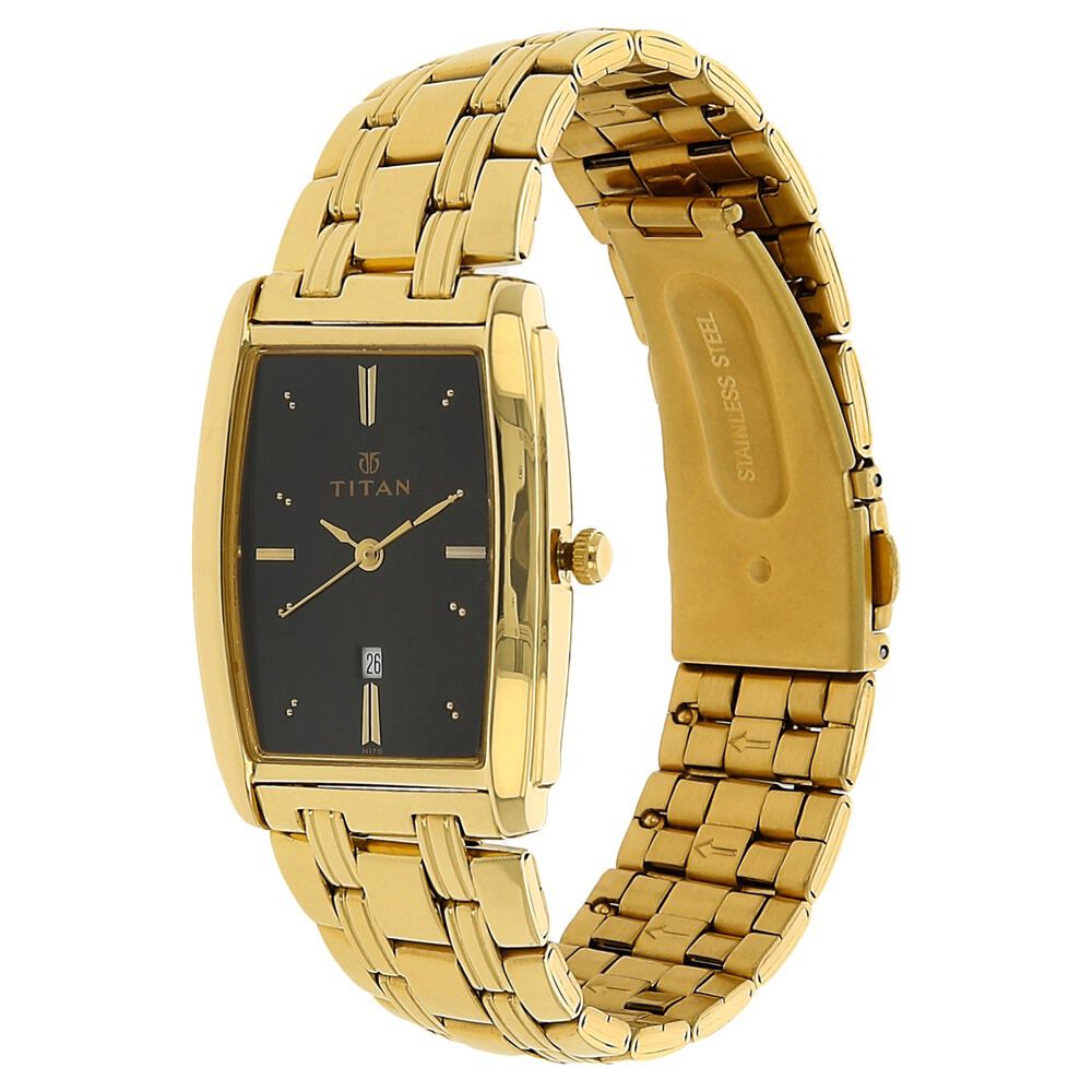 Titan Analog with Date Black Dial Metal Strap watch for Men NR1163YM03