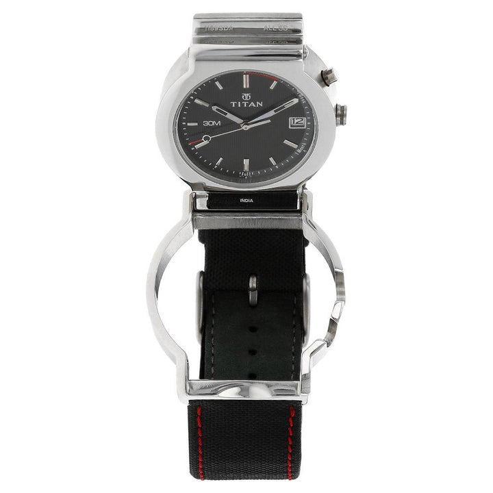 Titan Anthracite Dial Analog with Date Stainless Steel Strap Watch for Men-1189SL02