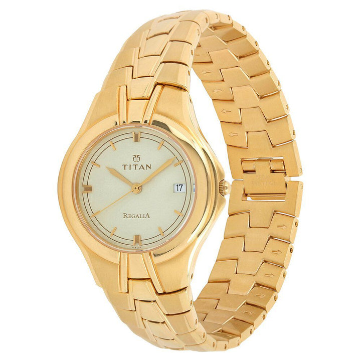 Titan Analog Yellow Dial Stainless Steel Strap watch for Men-1251YM02