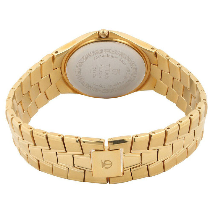 Titan Analog Yellow Dial Stainless Steel Strap watch for Men-1251YM02