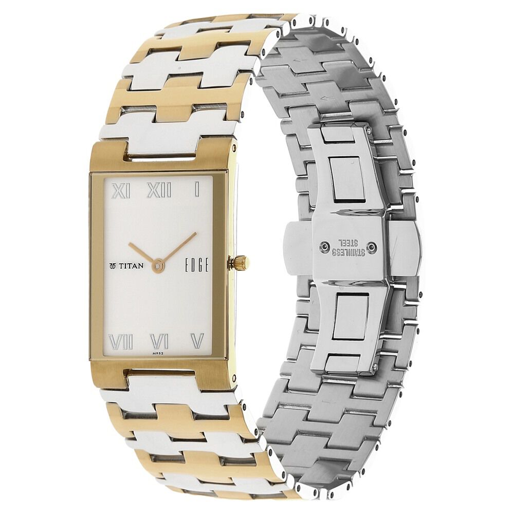 Titan Quartz Analog Silver Dial Stainless Steel Strap Watch for Men NS1296BM02