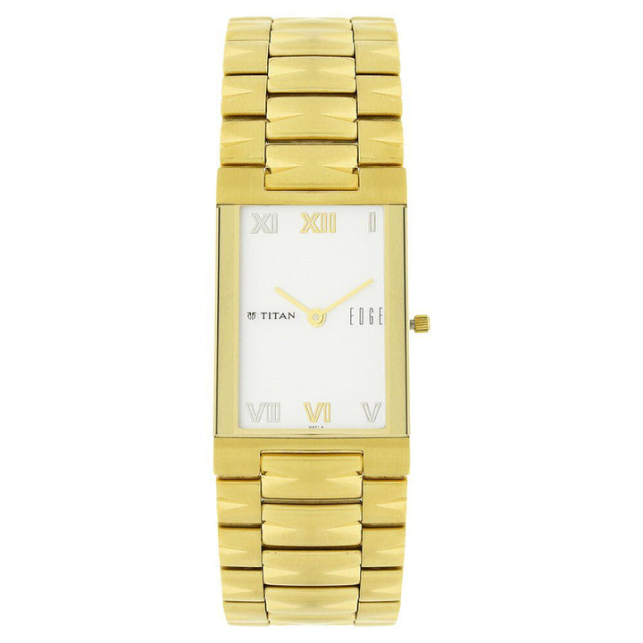 Titan Quartz Analog White Dial Stainless Steel Strap Watch for Men NG1296YM01